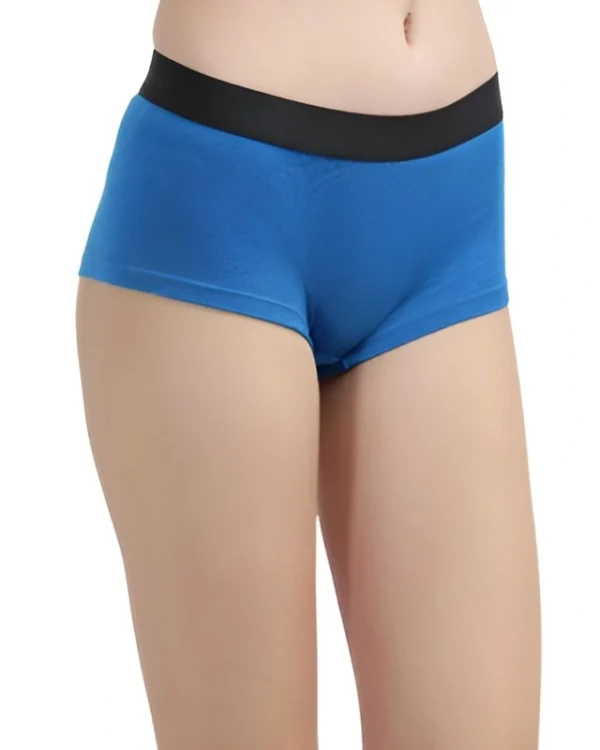 blue antibacterial bamboo modal boxer brief panty for women