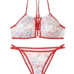 Women’s Non-Padded Halter Neck Lingerie Set – Pink