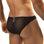 Breathable Transparent Mesh Briefs for Men – Black