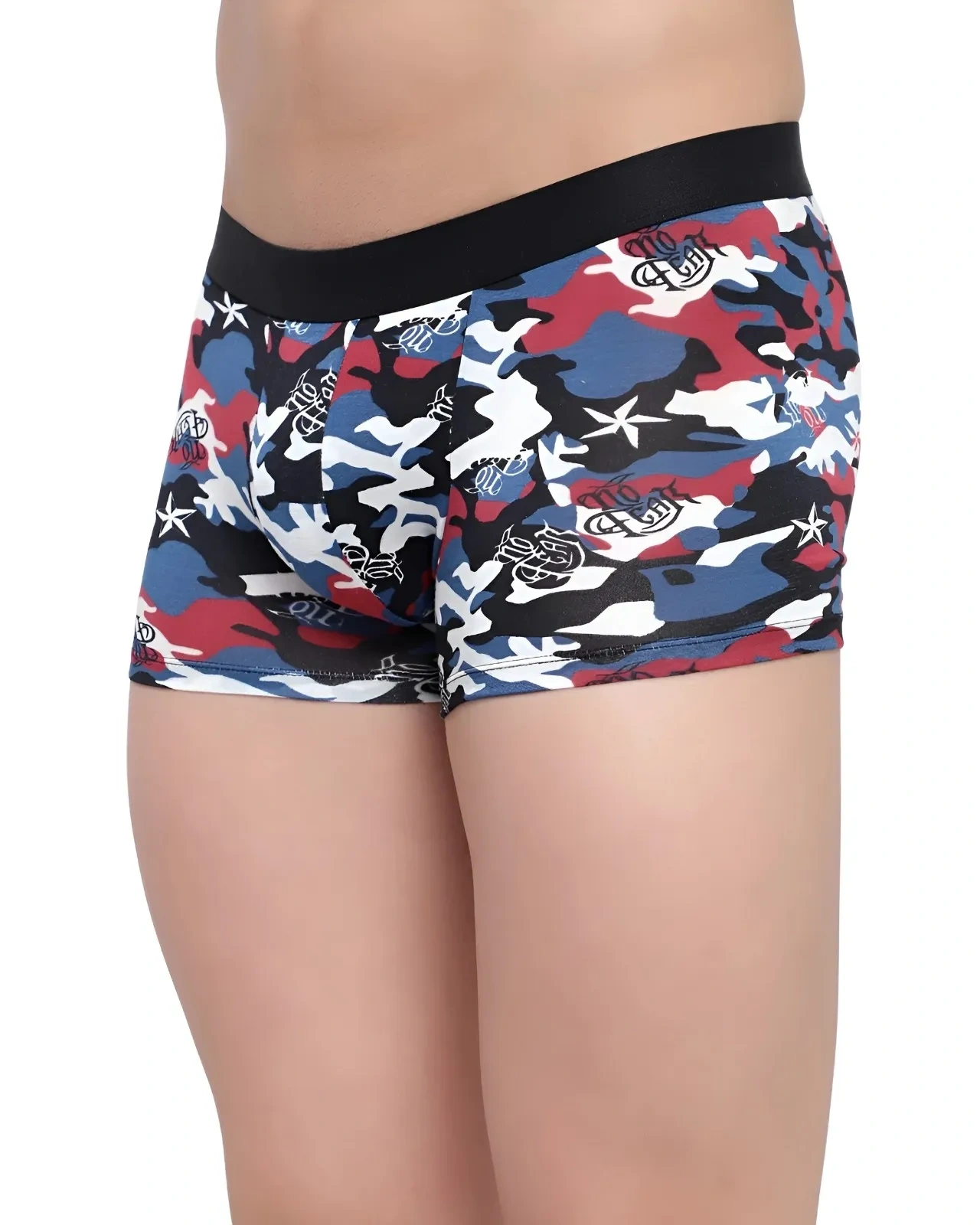 Men's Blue Black camouflage Anti-Bacterial Micro Modal Trunks