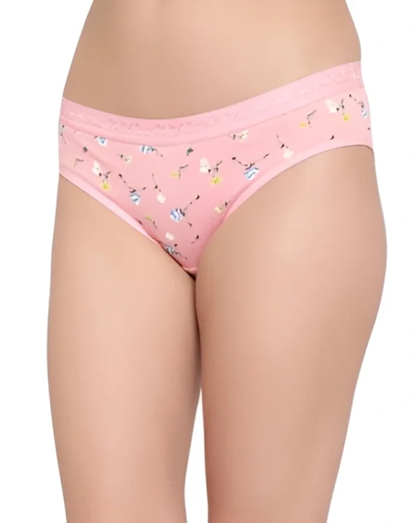 Pink Floral Low Waist Cotton Hipster Panty
