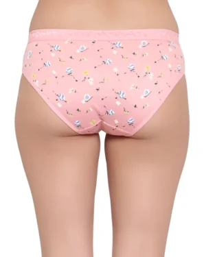 Pink Floral Low Waist Cotton Hipster Panty