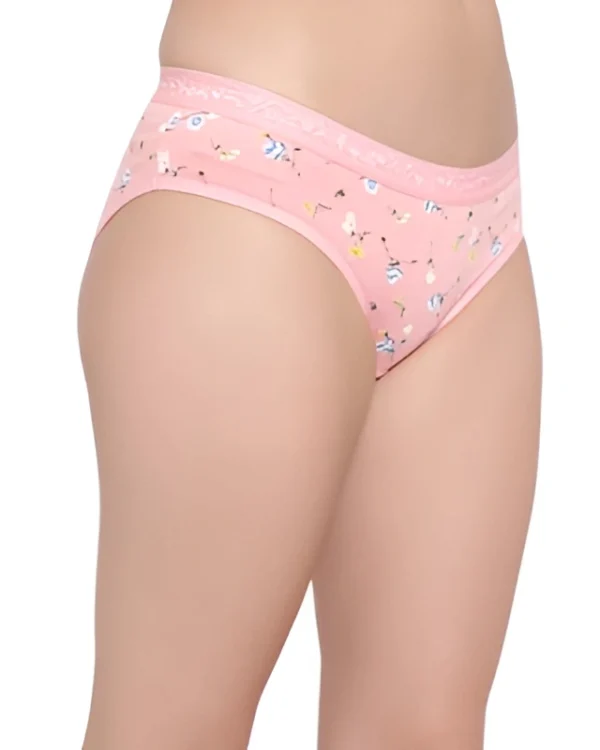 Pink Floral Low Waist Cotton Hipster Panty
