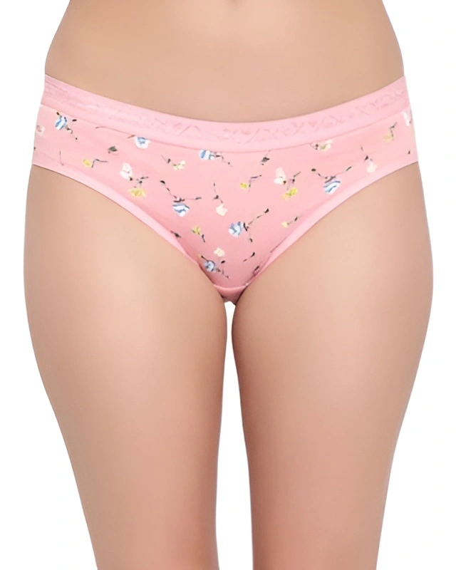 Pink Floral Low Waist Cotton Hipster Panty