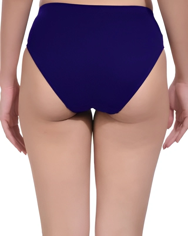 Solid Navy Cotton Hipster Panty for women