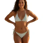 Women’s Green Printed Cotton Bikini Set