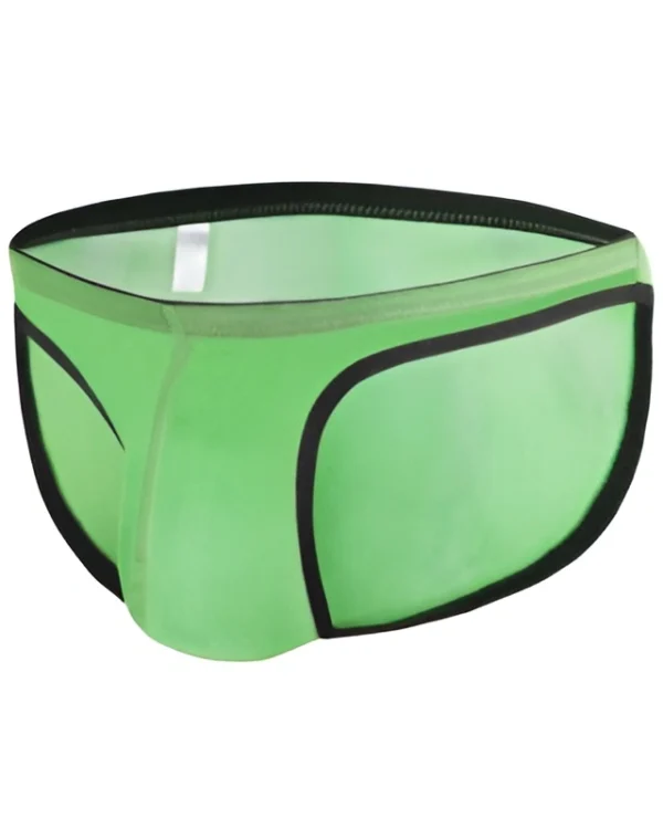 men’s transparent bikini briefs – forest green