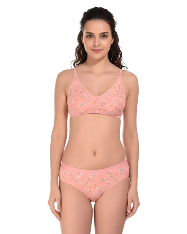 Pink Floral Bra Panty Set