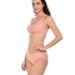 Pink Floral Bra Panty Set