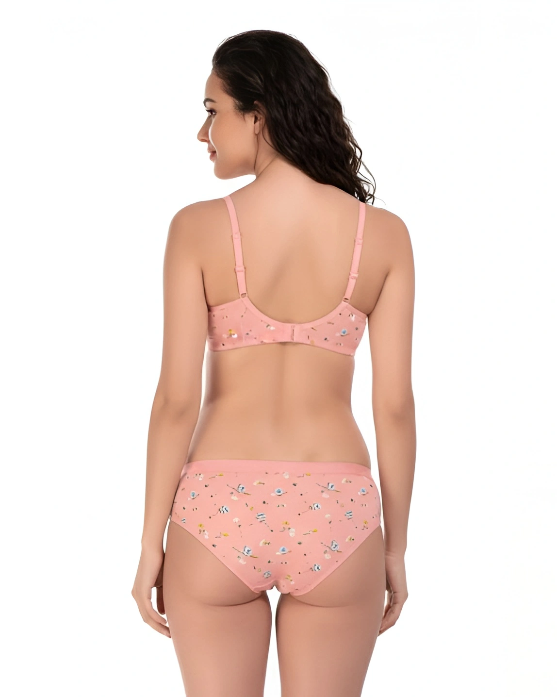 Pink Floral Bra Panty Set