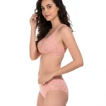 Pink Floral Bra Panty Set