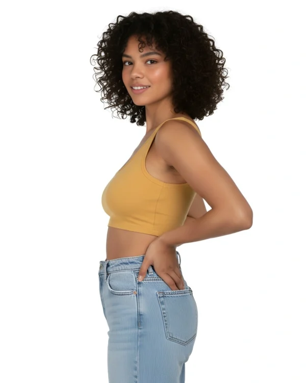 cannyfit sandalwood cotton elastance wire free, non padded comfort fit sports bra for women