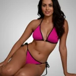 Premium Pink Nylon Lycra Bikini Set