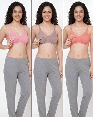 Women’s Cotton Feeding Bra Combo Pack of 3 | Hivra Soft