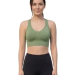 Olive Green Seamless Sports Bra for Women