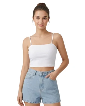 Women Padded Spaghetti Camisole Crop Top Combo Set Pack of 3