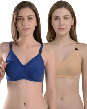 Hivra Soft Blue & Skin Maternity Bra Combo for Women Pack Nursing