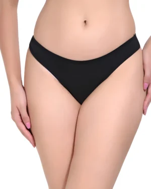 Black Seamless Thong Panty for Women