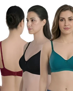 Hivra Soft Multicolour Bra Set | Padded Bra Combo Pack of 3