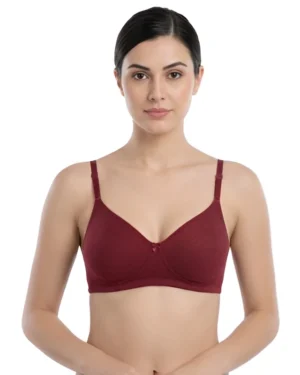 Berry Red Padded Bra For Women | Hivra Soft Comfort Fit