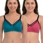 Teal Blue & Pink Maternity Bra Combo (Pack of 2)