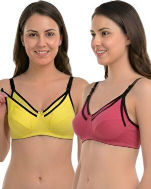 Perfect Pink & Yellow Maternity Bra Combo