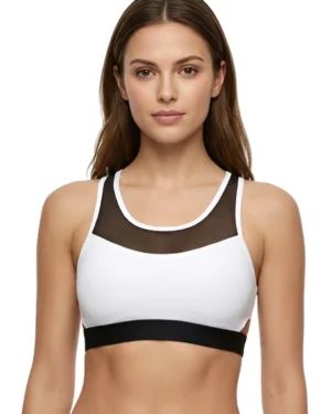 White Black Sports Bra For Women | Hivra Soft Comfort Fit