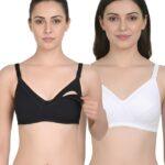 White & Black Maternity Bra Combo (Pack of 2)