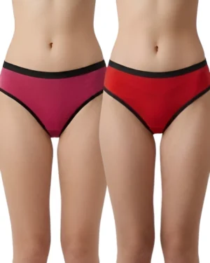 Women’s Pink Red Panty Combo (Pack of 2)