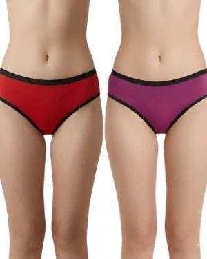 Women’s Red Purple Panty Combo (Pack of 2)