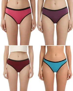 Hivra Soft Multicolor Panties for Women Cotton Combo Pack Set 4pc
