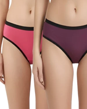 Hivra Soft Pink and Purple Panties for Women Cotton Combo