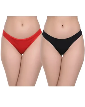 Hivra Soft Red and Black Thong for Women Combo Pack