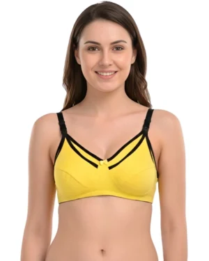Yellow Non-Padded Bra For Women | Hivra Soft Comfort Fit
