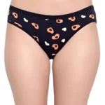 Black Printed Cotton Panty