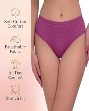 Pink Cotton Brief Panty for Women