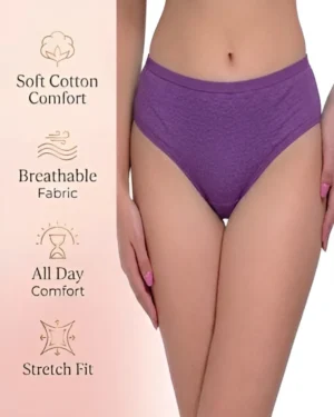 Purple Cotton Brief Panty for Women