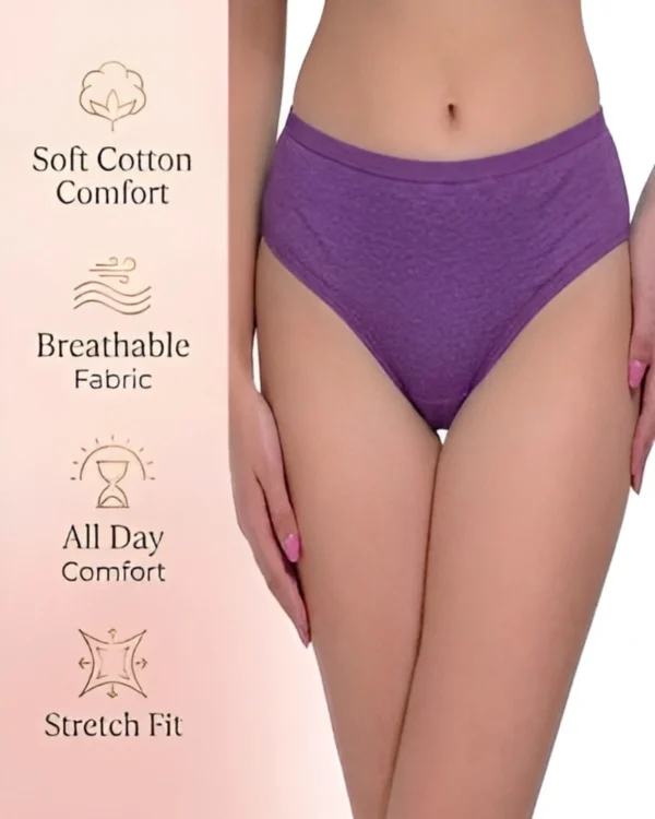 Purple Cotton Brief Panty for Women