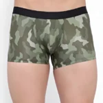 Olive Green Camouflage Print Trunks