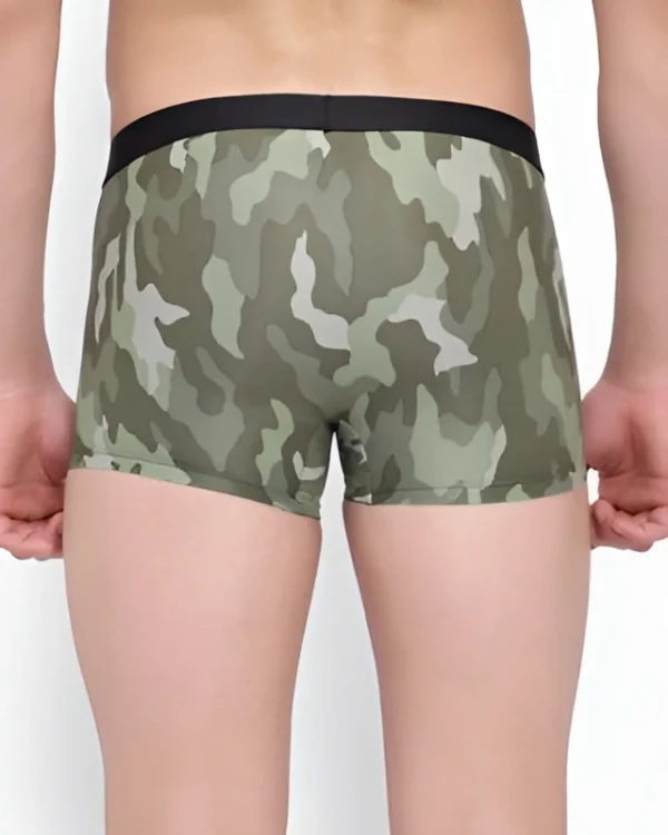 Olive Green Camouflage Print Trunks
