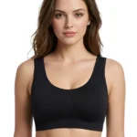Black Seamless Sports Bra for Women