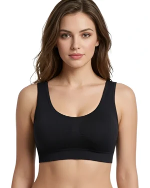 Black Seamless Sports Bra for Women