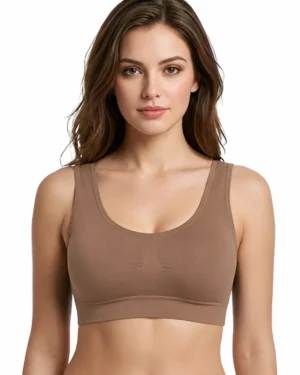 Dark Beige Seamless Sports Bra for Women