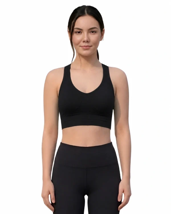 Black Seamless Sports Bra