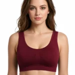 Maroon Seamless Sports Bra for Women