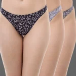 Women’s Floral Cotton Thong Panty